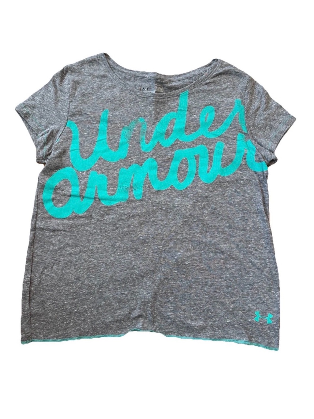 Under Armour Big Girls' UA Layer T-Shirt Youth Large Carbon Heather